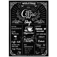 Wandtattoo Coffeeshop - Schwarz/Weiß, Basics, Kunststoff (50/70cm) - Komar