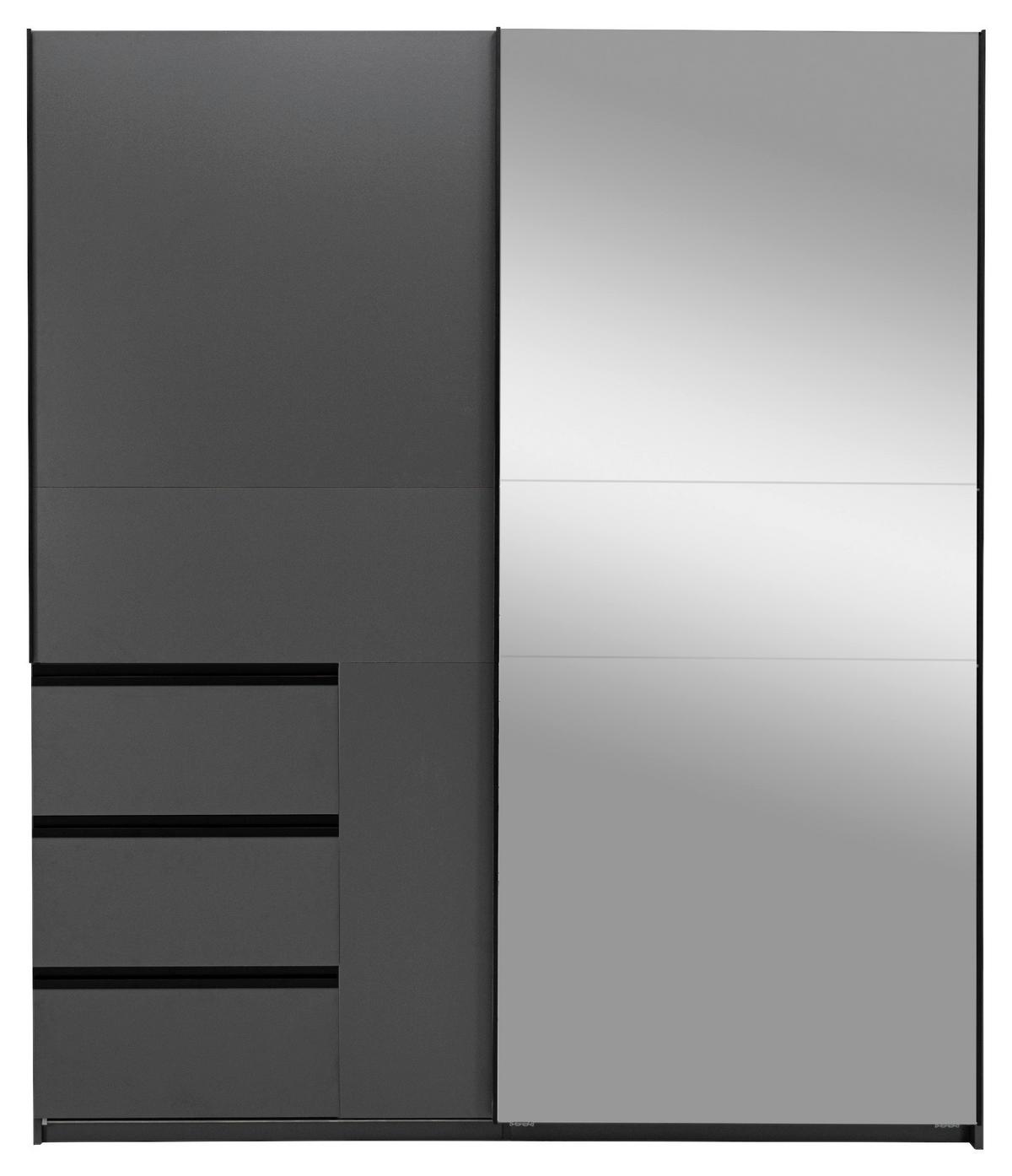 SCHIEBETÜRENSCHRANK Wilma Graphitfarben B: 175cm - Graphitfarben, MODERN, Holzwerkstoff (175/210/61,5cm) - P & B