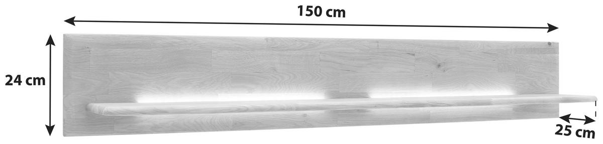 Wandboard Ravello B: 150 cm Eichefarben - Eichefarben, Design, Holz (150/24/25cm) - Livetastic