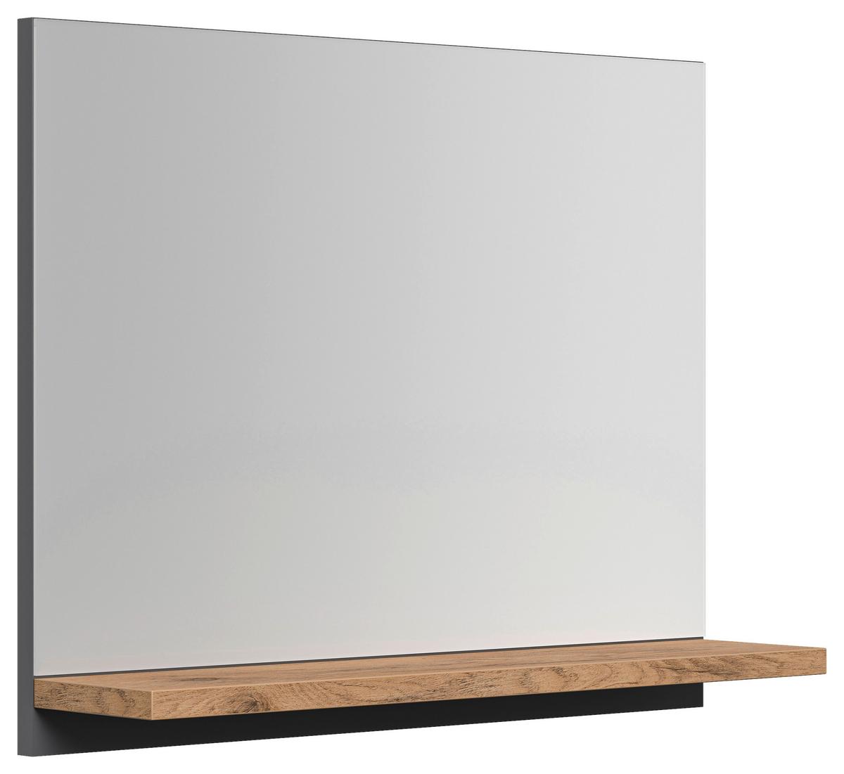 Waschtischkombi Slimline Eichefarben B: 59,5cm - Eichefarben/Graphitfarben, Basics, Holzwerkstoff/Stein (59,5cm) - MID.YOU