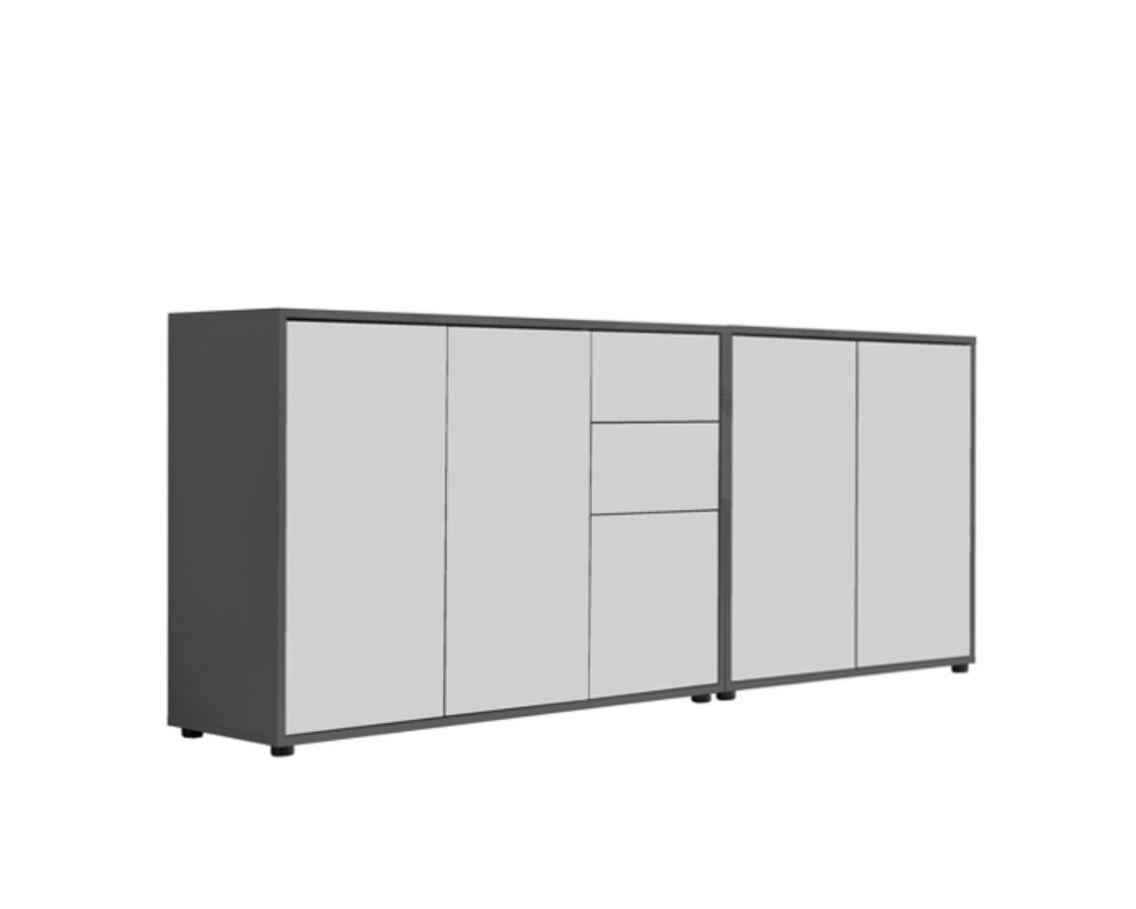 Sideboard Mailand Anthrazit/Weiß B: 184,5cm