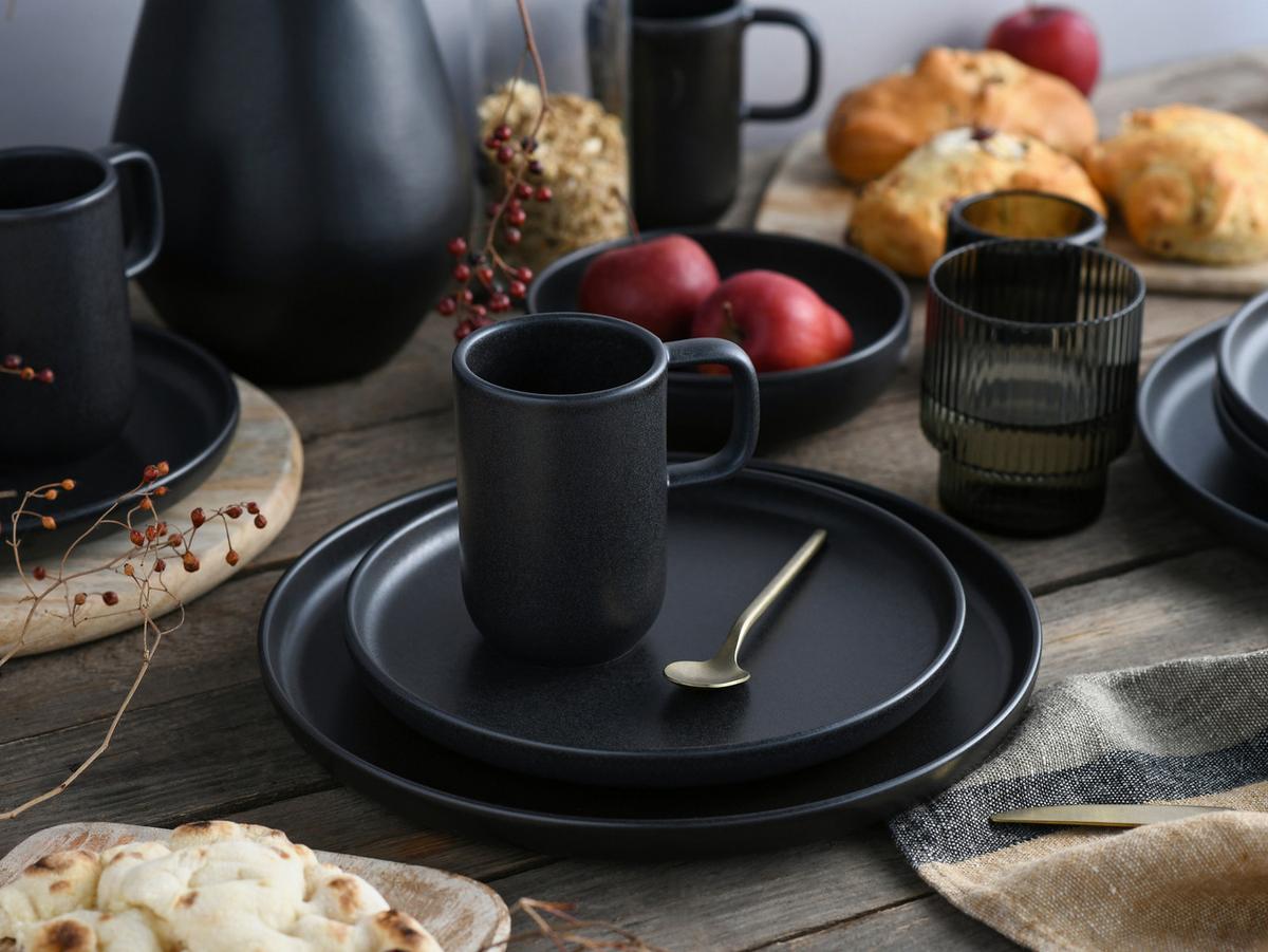 KOMBISERVICE schwarz, 16--Teilig. - Schwarz, Trend, Keramik - Creatable