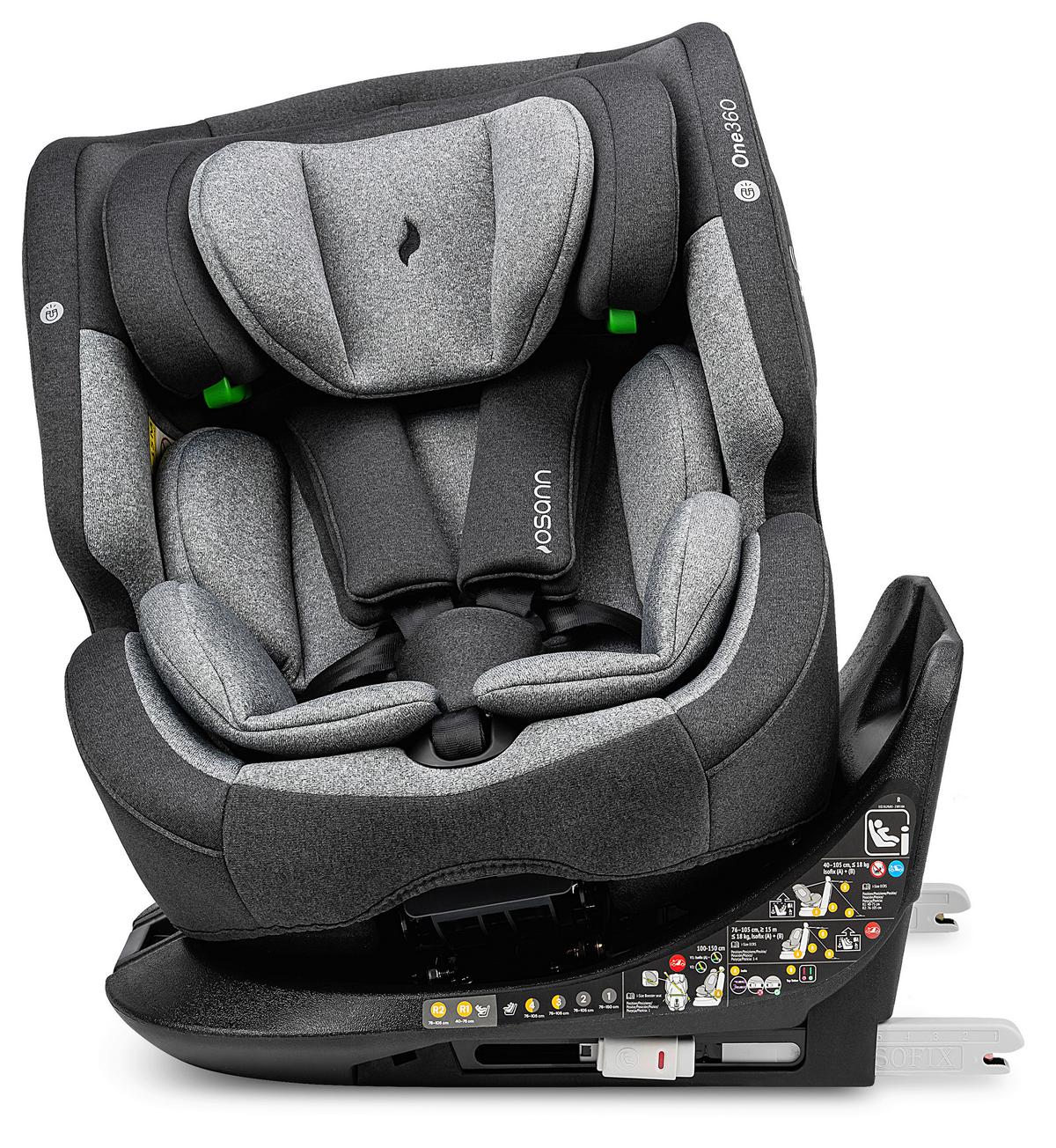 Reboarder-kindersitz One360 S - Dunkelgrau/Hellgrau, Basics, Kunststoff/Textil (43/58/48cm) - Osann