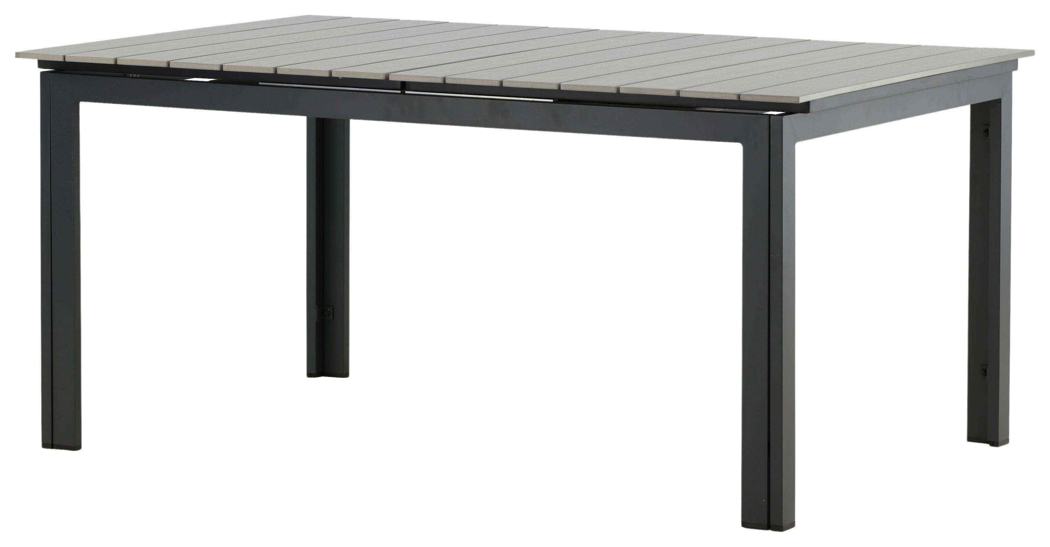 Gartentisch Levels Aluminium L 160 Cm - Schwarz/Grau, KONVENTIONELL, Metall (160/100/75cm) - Gardenson