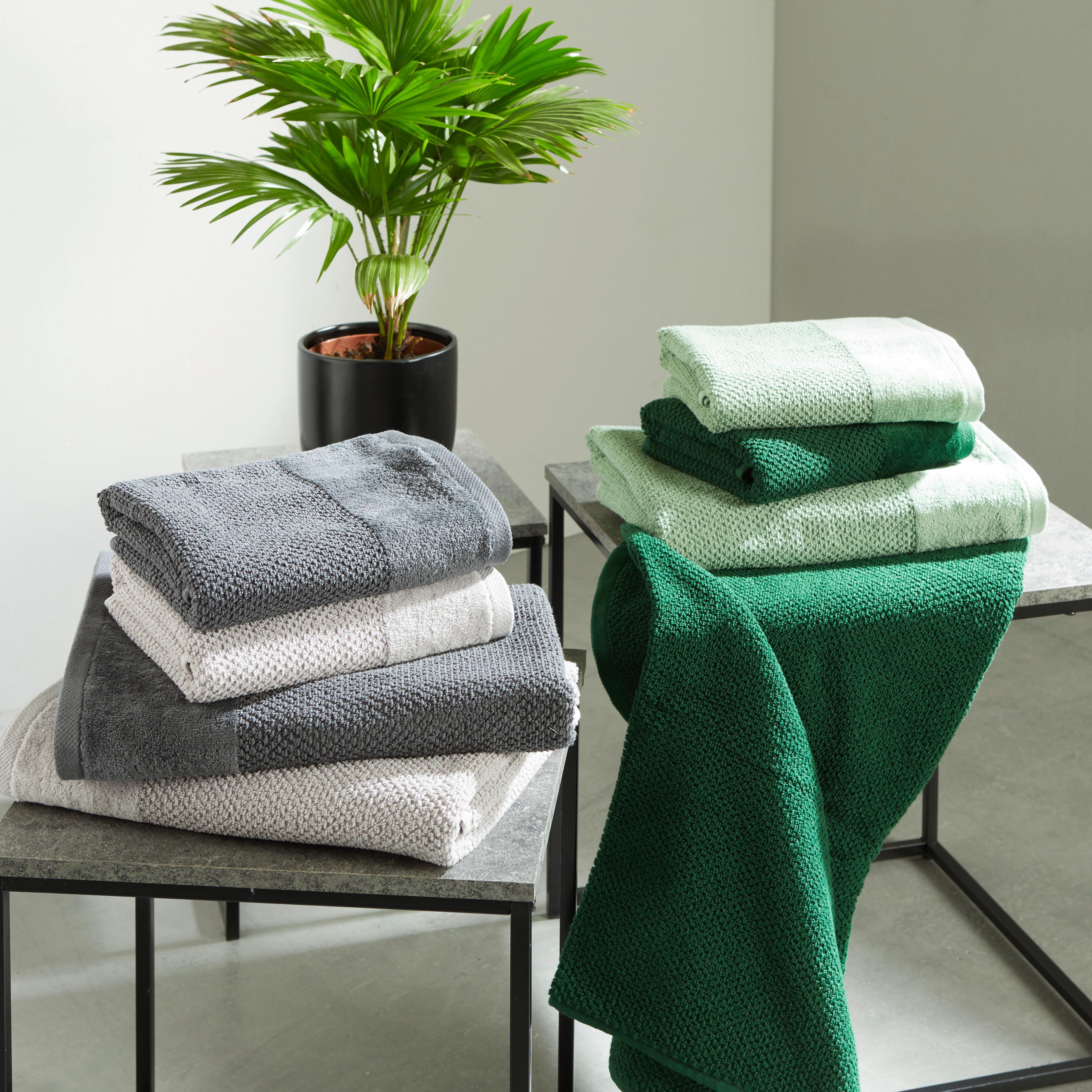 Handtuch Set Chiara 4-tlg. Baumwolle 450 G/m2 - Anthrazit/Silberfarben, MODERN, Textil - Luca Bessoni