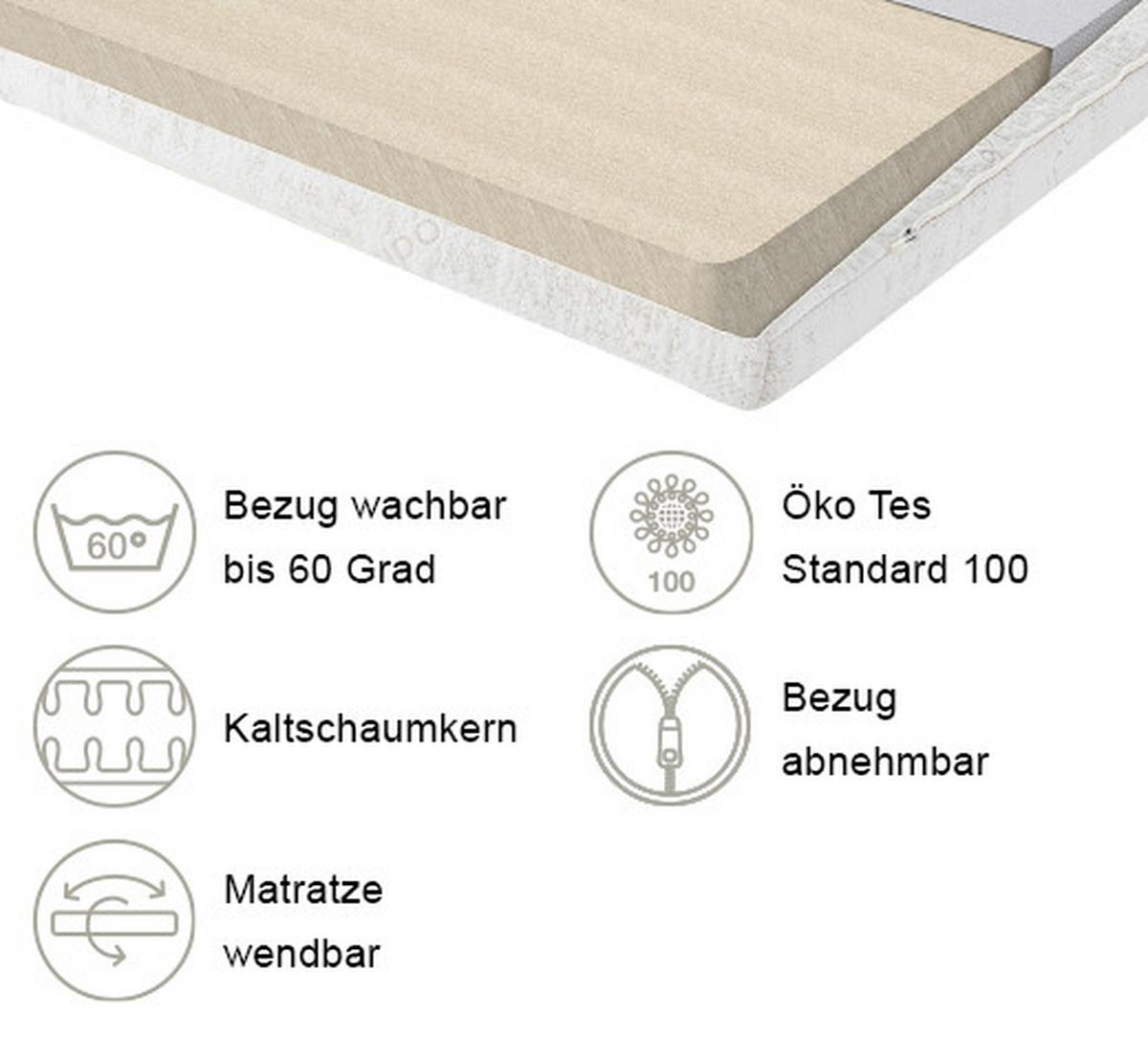 FALTMATRATZE H: 6 cm - Beige, Basics, Textil (80/200cm) - Yatas