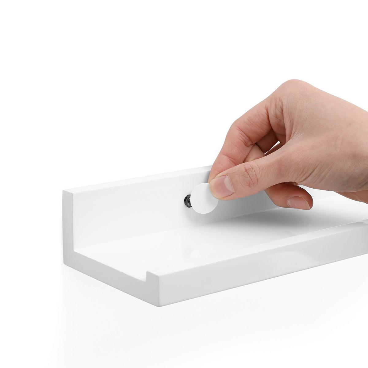 Wandregalset Weiß B: 80cm - Weiß, Basics, Holzwerkstoff (80/5/10cm)