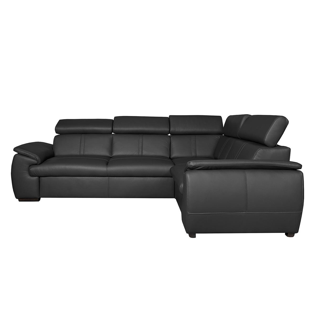 Ecksofa City Schwarz B: 265x193 Cm - Wengefarben/Schwarz, Design, Leder (265/193cm) - Livetastic