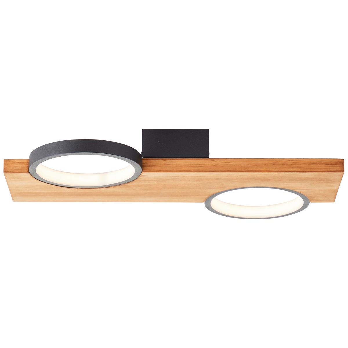 Led-deckenleuchte G99936/76 Cheesy - Hellbraun/Schwarz, Natur, Holz/Metall (5,2/40/25cm) - Brilliant