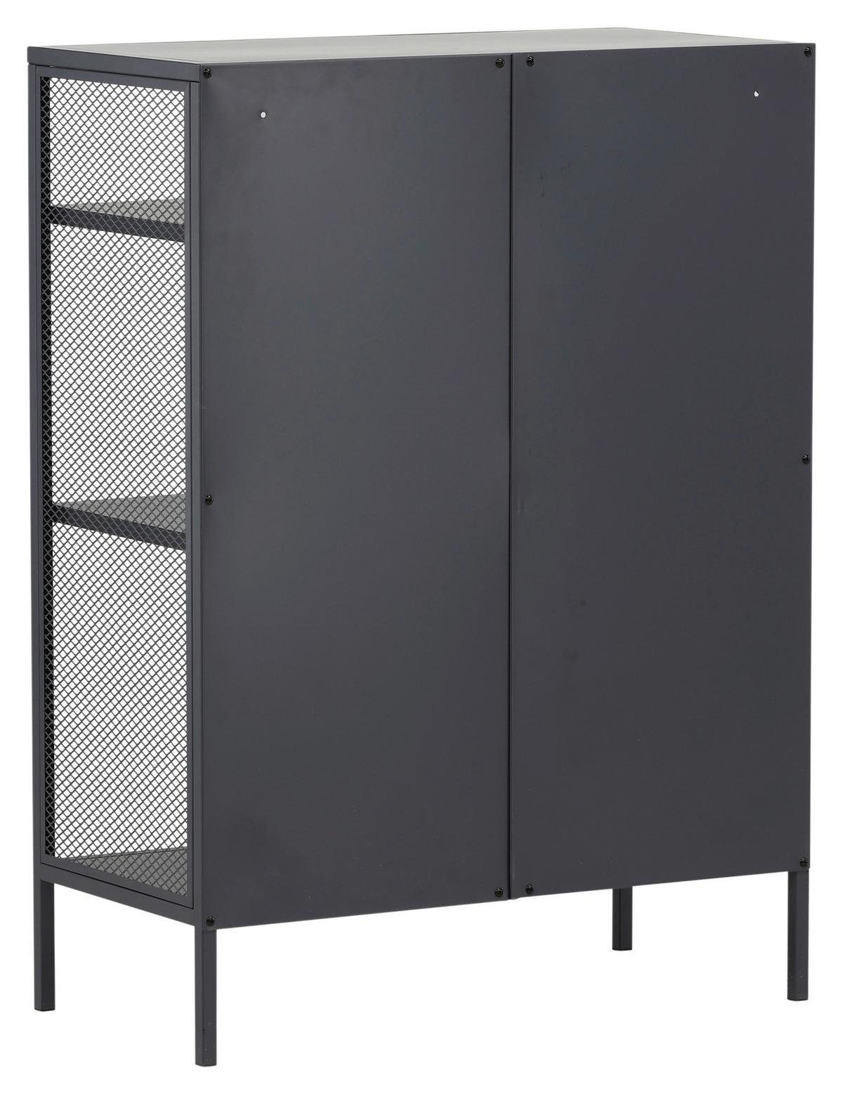Bücherwand Misha - Dunkelgrau/Grau, Design, Metall (80/110/40cm) - Livetastic