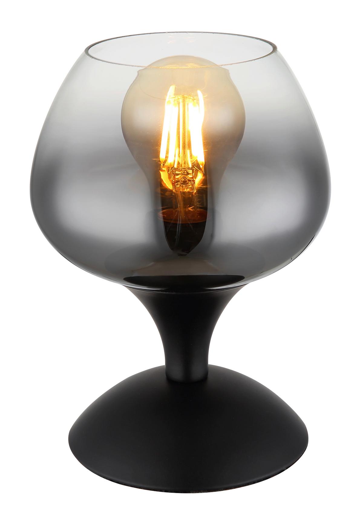 Tischleuchte 15548t2 - Schwarz, Basics, Glas/Metall (15/20,5cm) - Globo