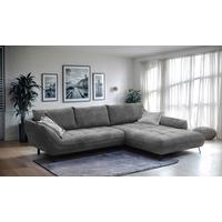 Ecksofa Biarritz, Anthrazit Schenkel: 324x204 cm - Anthrazit/Silberfarben, Design, Textil (324/205cm) - MID.YOU