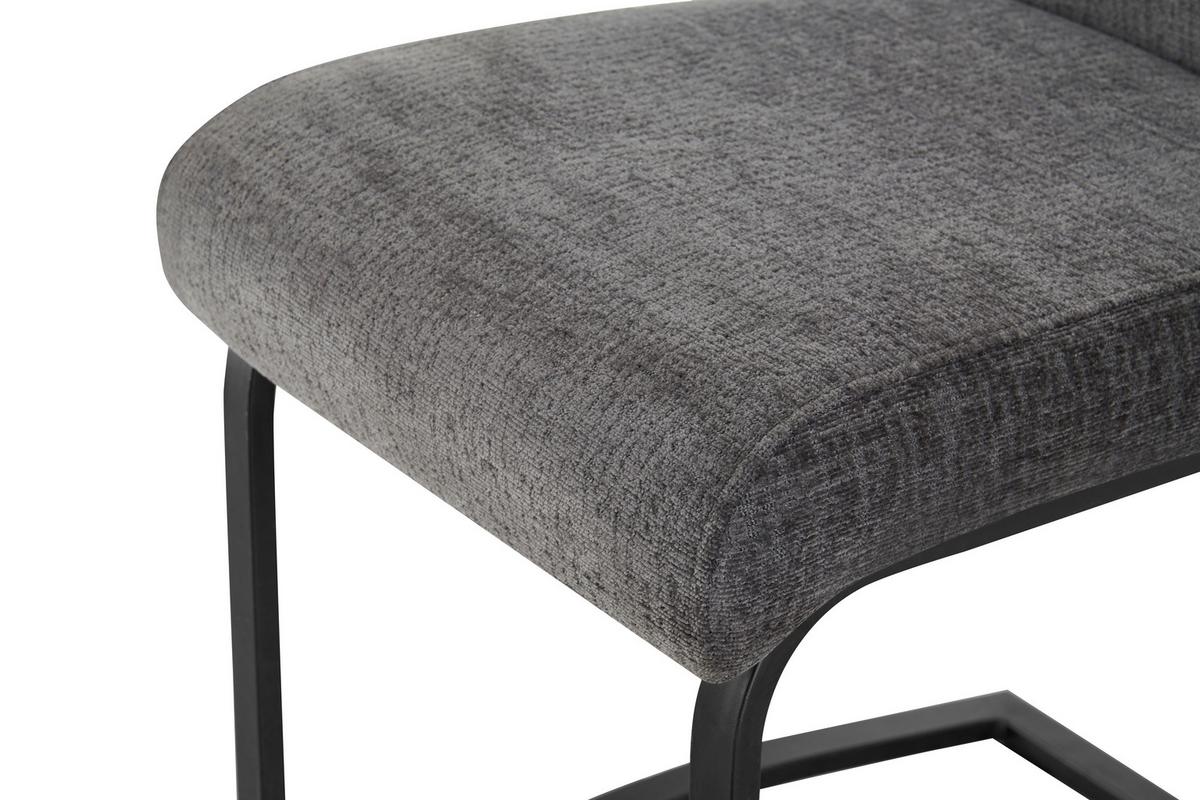 Schwingstuhl-Set Leni Anthrazit B: 43 cm - Anthrazit/Schwarz, MODERN, Textil/Metall (43/98/59cm) - MID.YOU