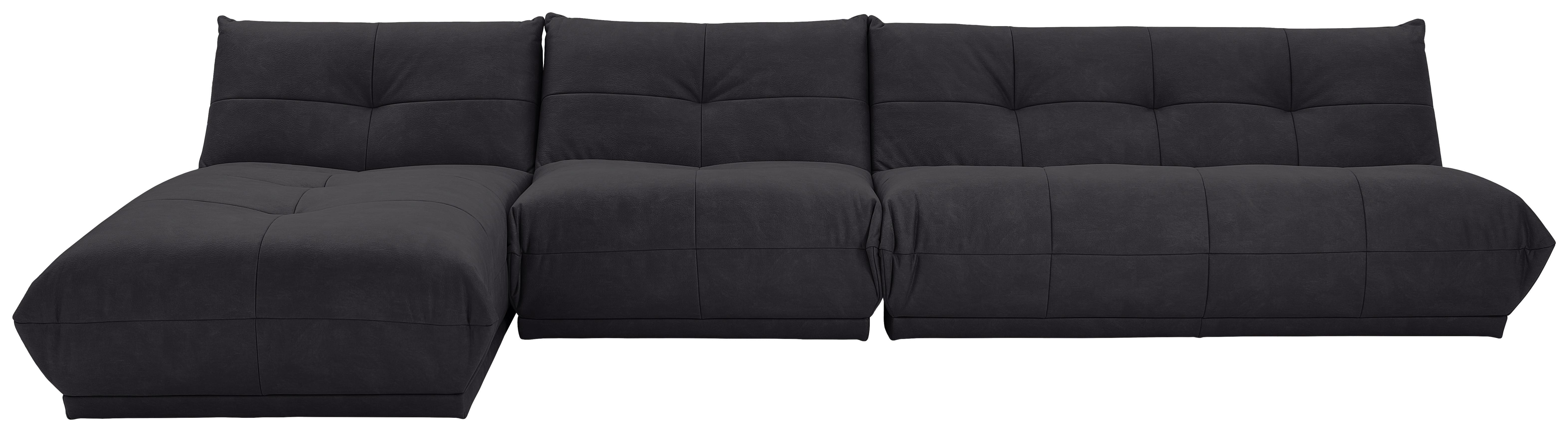 Ecksofa Giselle Schwarz S: 185x390 cm - Schwarz, Trend, Textil (185/390cm) - Livetastic