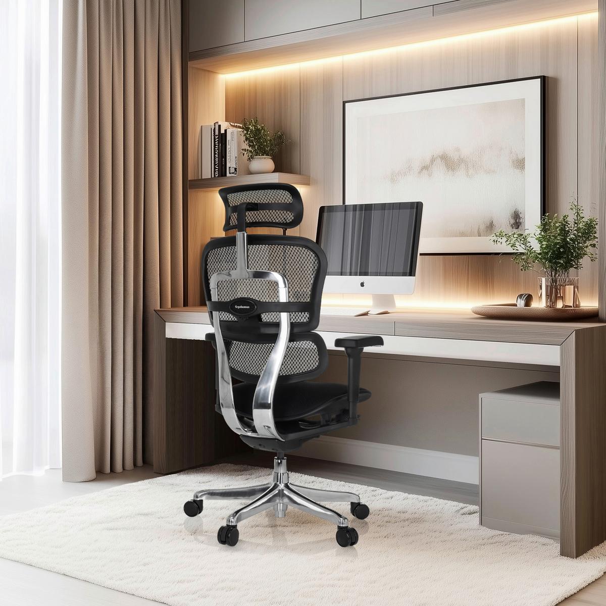 Drehstuhl Schwarz B: 65 Cm - Silberfarben/Schwarz, MODERN, Kunststoff/Textil (65/114-132/60cm) - MID.YOU