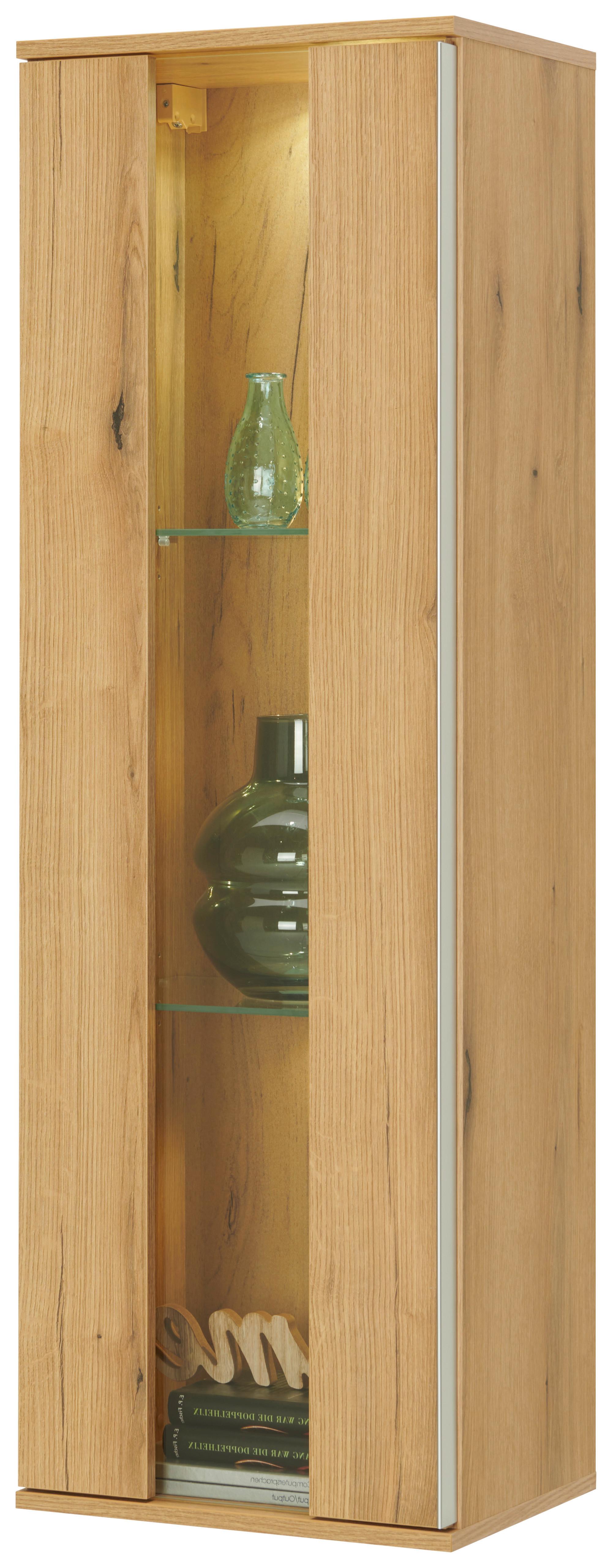 Hängevitrine mit teilverglaster Drehtür
