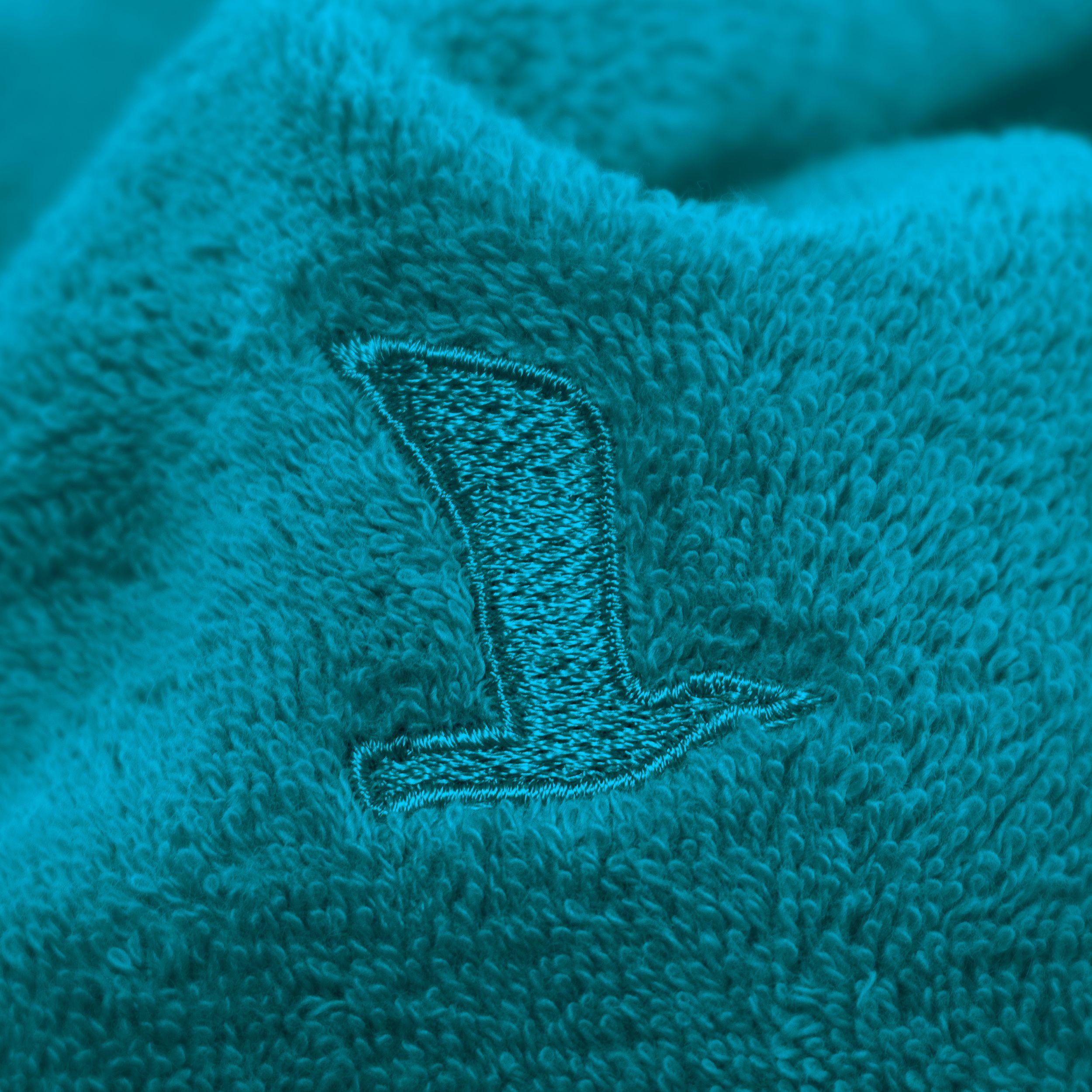 Gästehandtuch Superwuschel Baumwolle 550g/m Lagoon 50x100 - Türkis, Basics, Textil (50/100cm) - Moeve