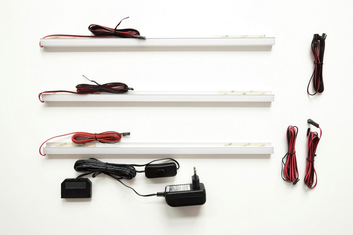 Einlegebodenbeleuchtung 3er Set Meran 8,7 W Led - Silberfarben/Weiß, Design, Kunststoff (30/2/2cm) - Livetastic