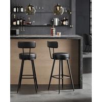 Barhocker-Set Bar Stools - Schwarz, MODERN, Leder/Holzwerkstoff (56cm) - MID.YOU