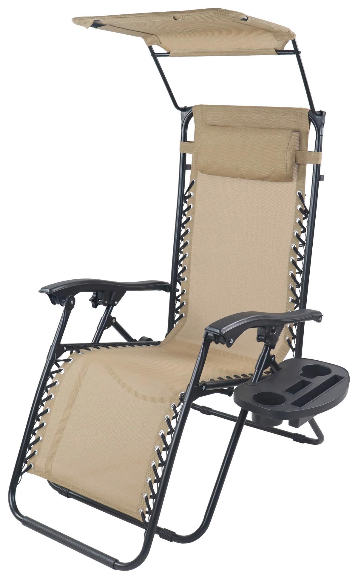 Gartenliege Maltosa Xl Klappbar, Beige - Beige, MODERN, Textil/Metall (64/133/91cm) - Gardenson