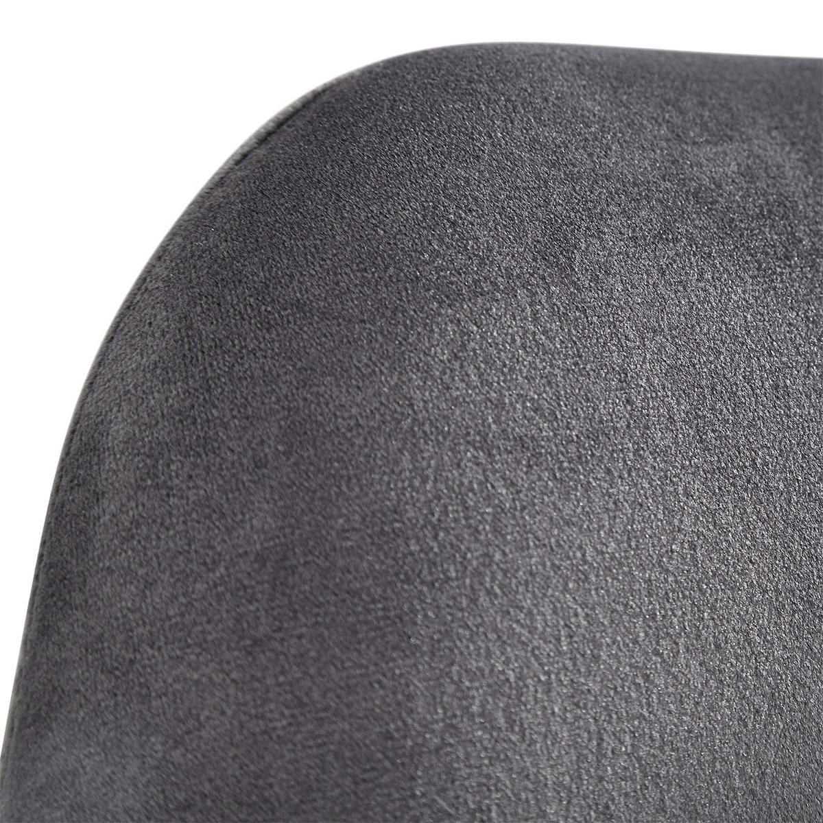Schalenstuhl Grau Gepolstert Samt 2er-Set - Schwarz/Grau, MODERN, Textil/Metall (48/86/58cm) - MID.YOU
