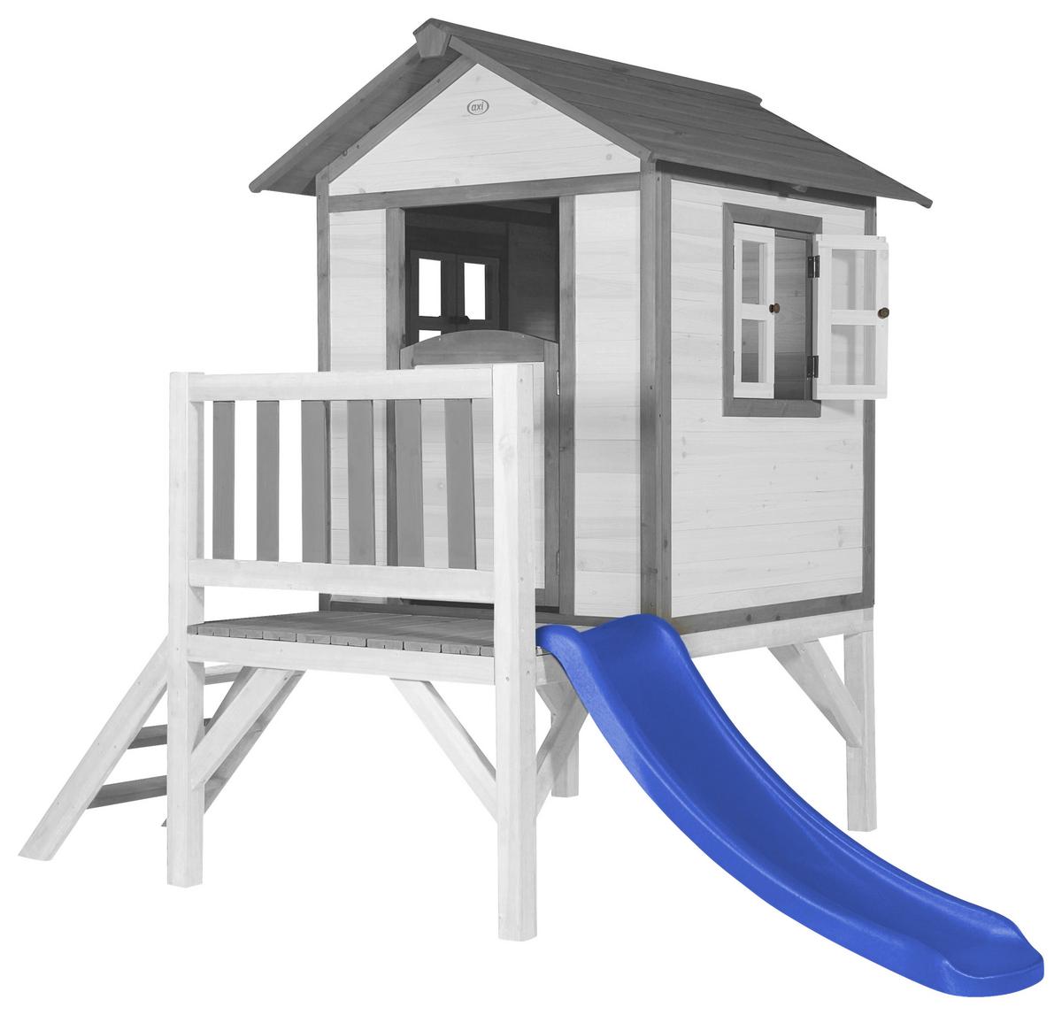 Spielhaus C050.002.30 - Blau/Weiß, KONVENTIONELL, Holz/Kunststoff (240/189/167cm) - Ambia Garden