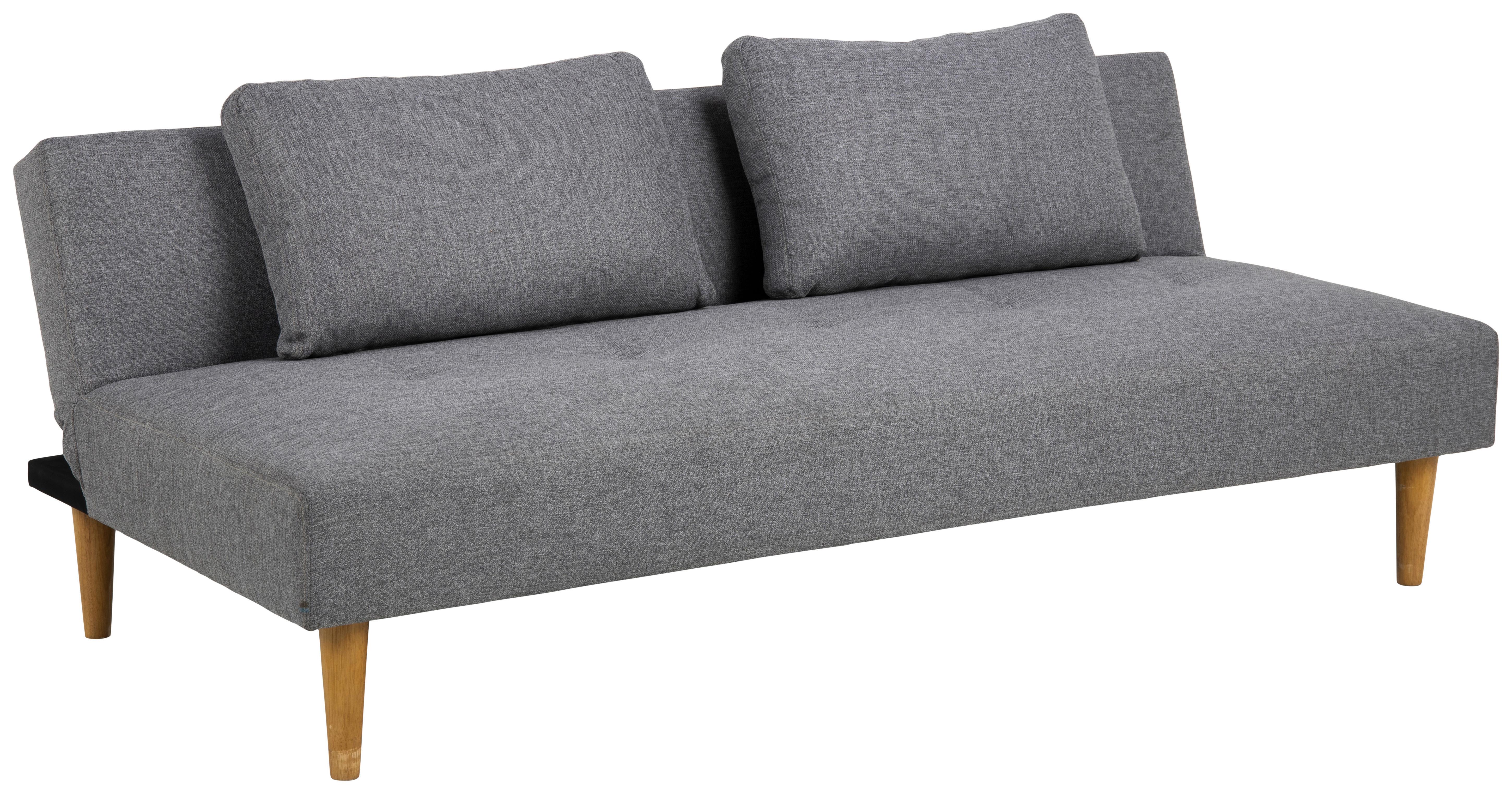 2-sitzer-sofa Mit Schlaffunktion Lukas B: 180 Cm - Eichefarben/Grau, Design, Holz/Textil (180/74/86cm) - MID.YOU