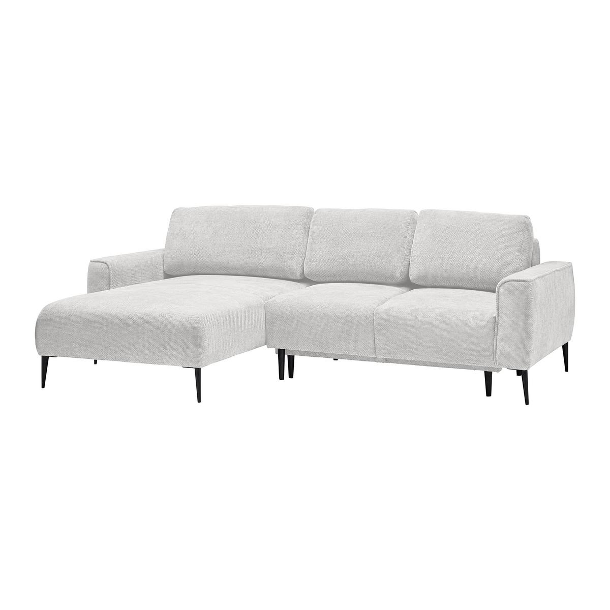Rohová sedačka CUSTOM, levá, krémová žinylka - černá/krémová, Moderní, kov/textil (164/255cm) - Mömax