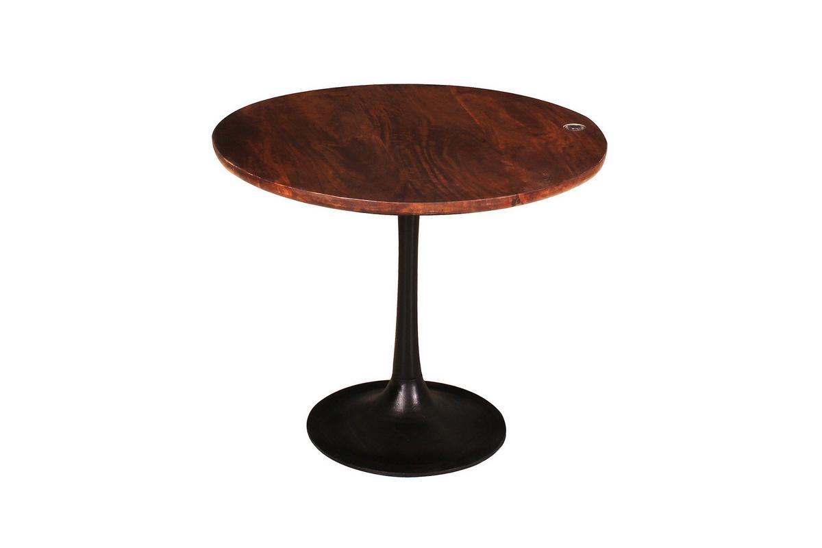 BEISTELLTISCH Mangoholz B: 60cm - Schwarz/Braun, Design, Holz/Metall (60/60/50cm) - MID.YOU