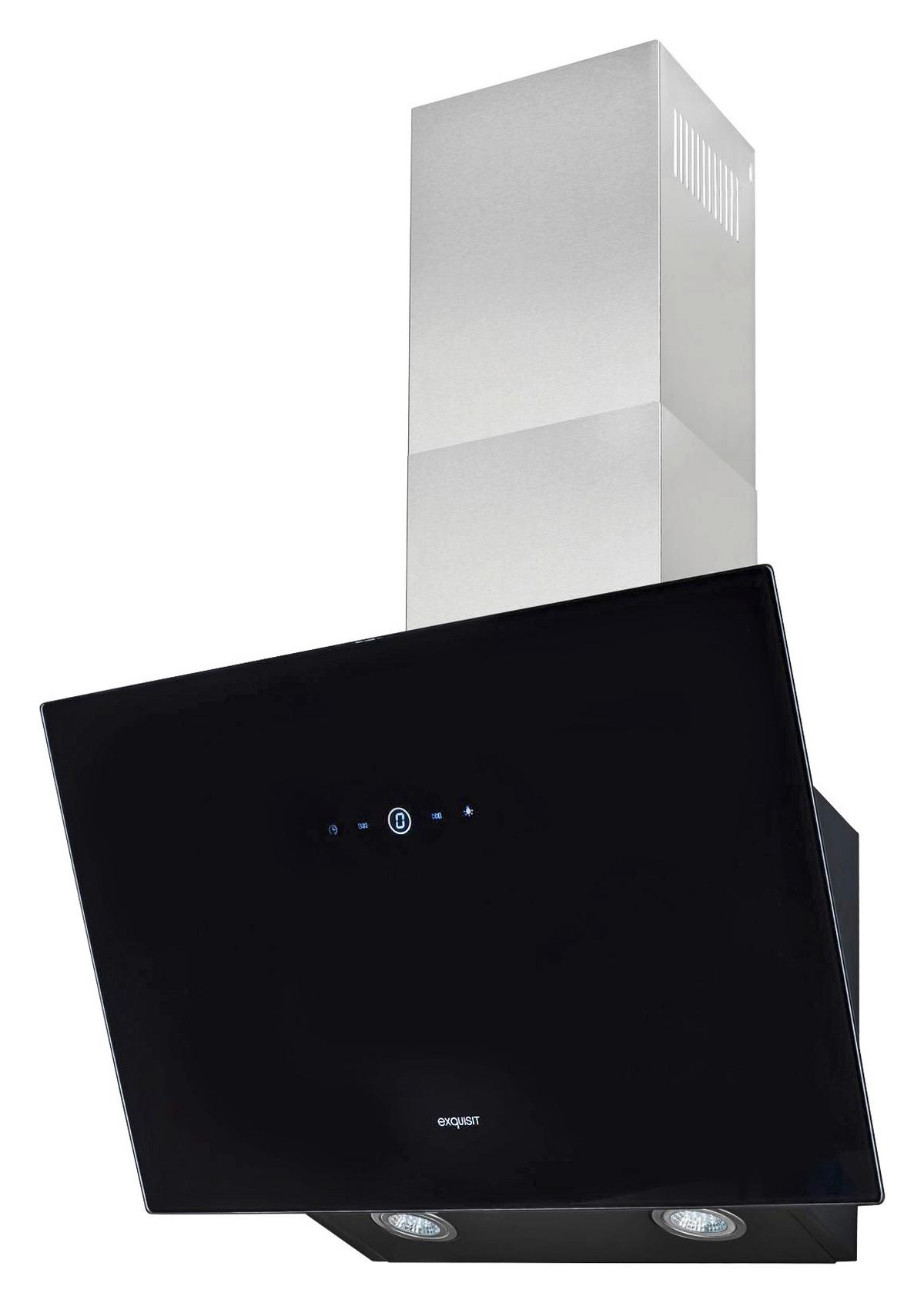 Dunstabzugshaube KFD60-8.1 Schwarz B: 59,5 cm mit Led - MODERN, Glas/Metall (59,5/111,0/38,0cm)