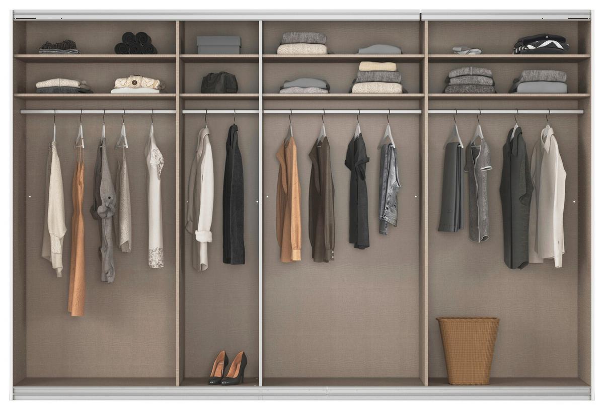 Schwebetürenschrank B: 315cm Feldkirch Seidengr/Eiche Dekor - Hellgrau/Eiche Artisan, MODERN, Holzwerkstoff (315/229/62cm)