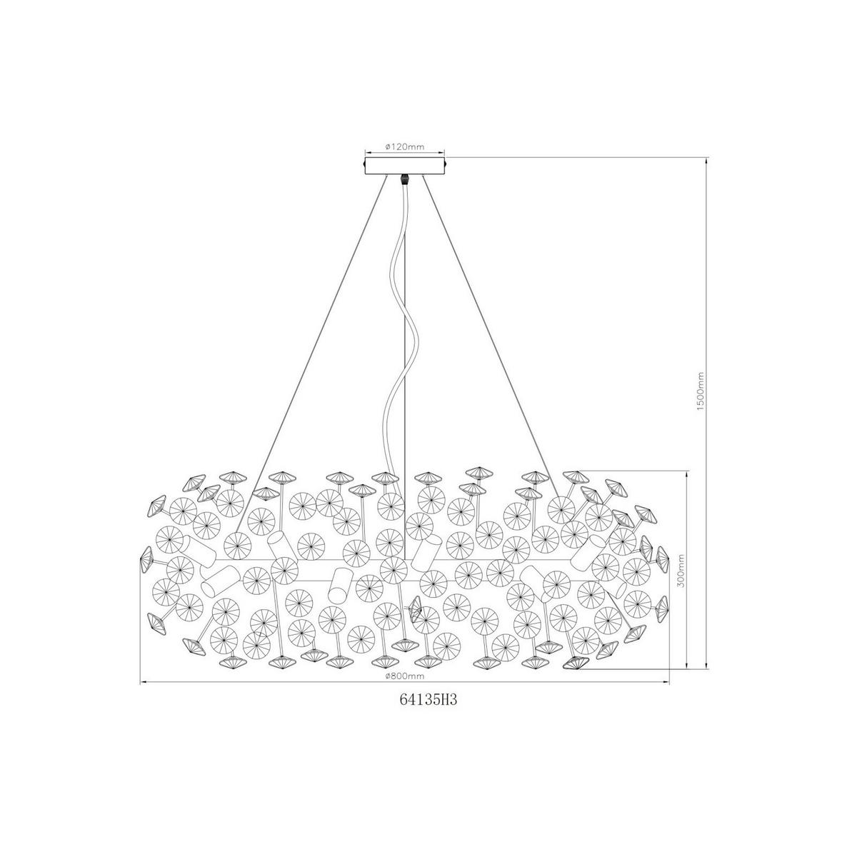 KŘIŠŤÁLOVÉ ZÁVĚSNÉ SVÍTIDLO KATRINA - barvy zlata, Konvenční, sklo (80/150cm) - Globo