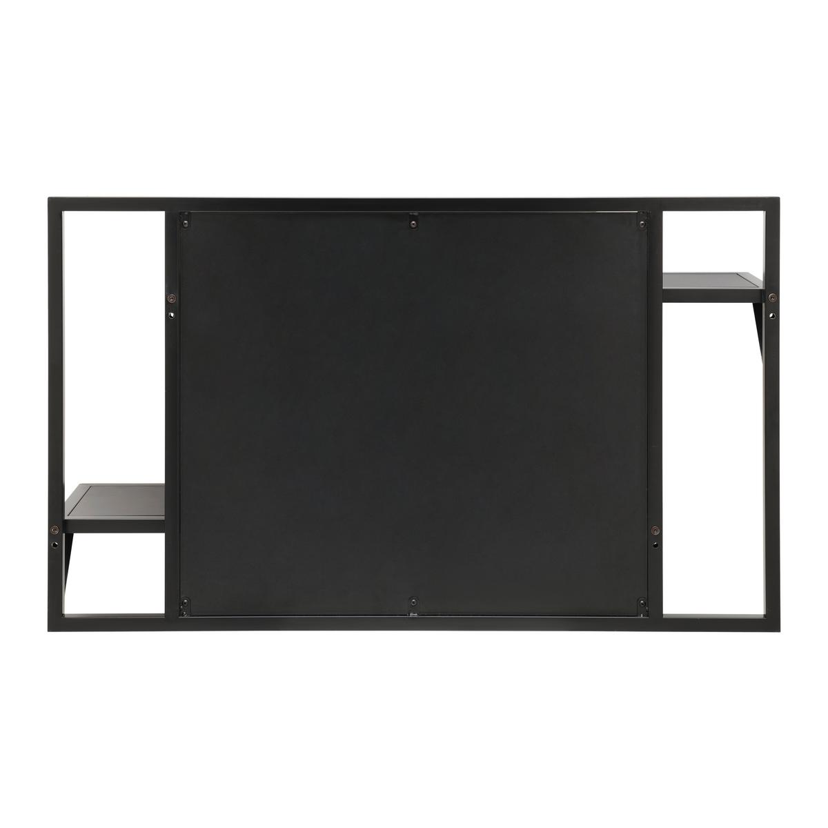 Nástenný regál MADRID - čierna/farba duba, Modern, kov/drevo (100/60/25cm) - Mömax