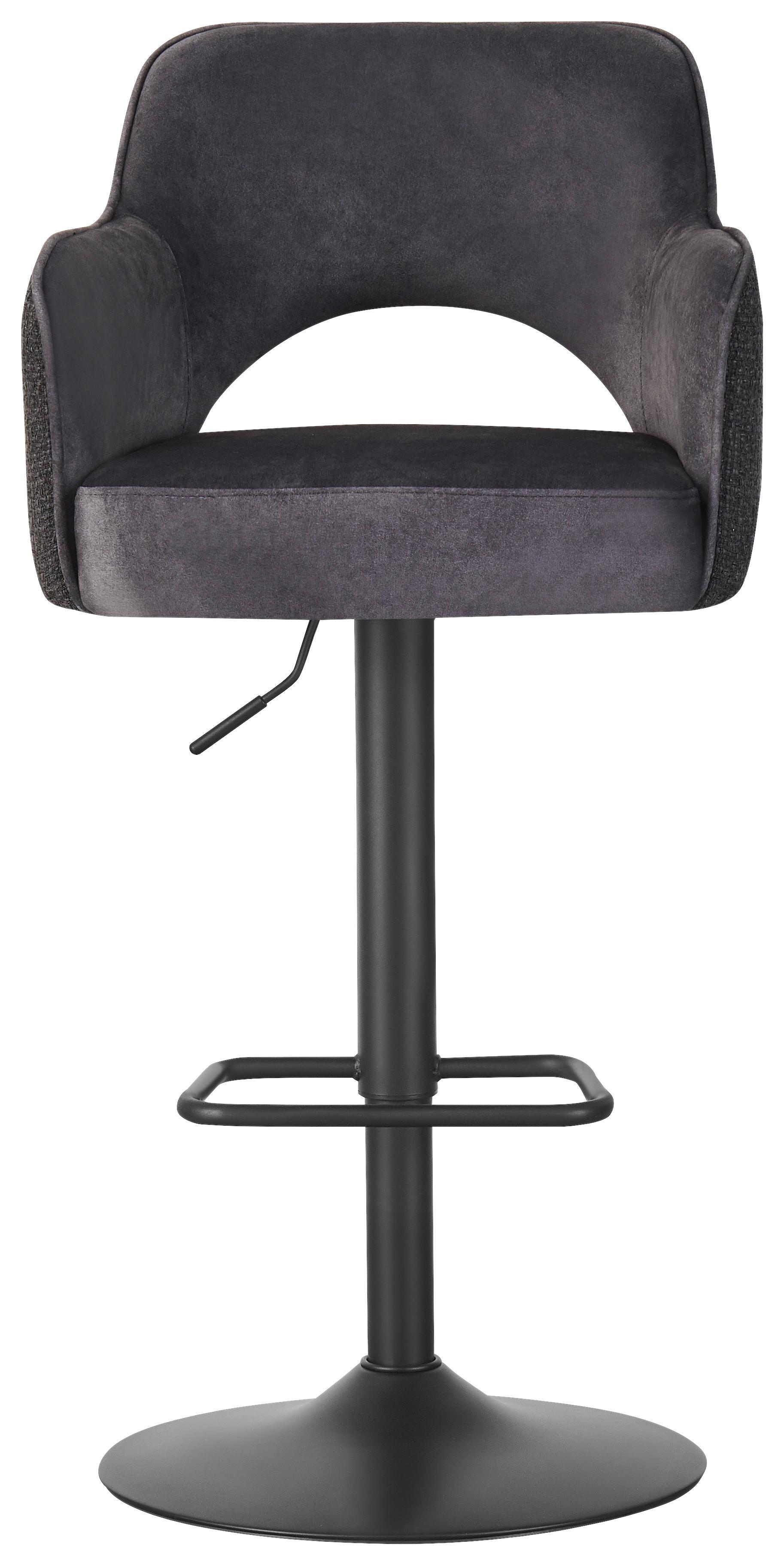 Barová stolička ARIA - čierna, Lifestyle, kov/textil (53/97-118/52cm) - Mömax