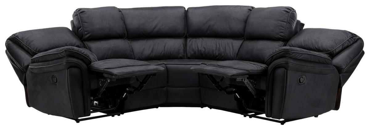 Ecksofa Saranda - Schwarz, Design, Textil (338/338cm) - Livetastic