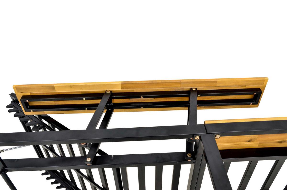 Sonnenliege Victoria - Anthrazit/Grau, MODERN, Holz/Kunststoff (75/38/200cm) - Beldano