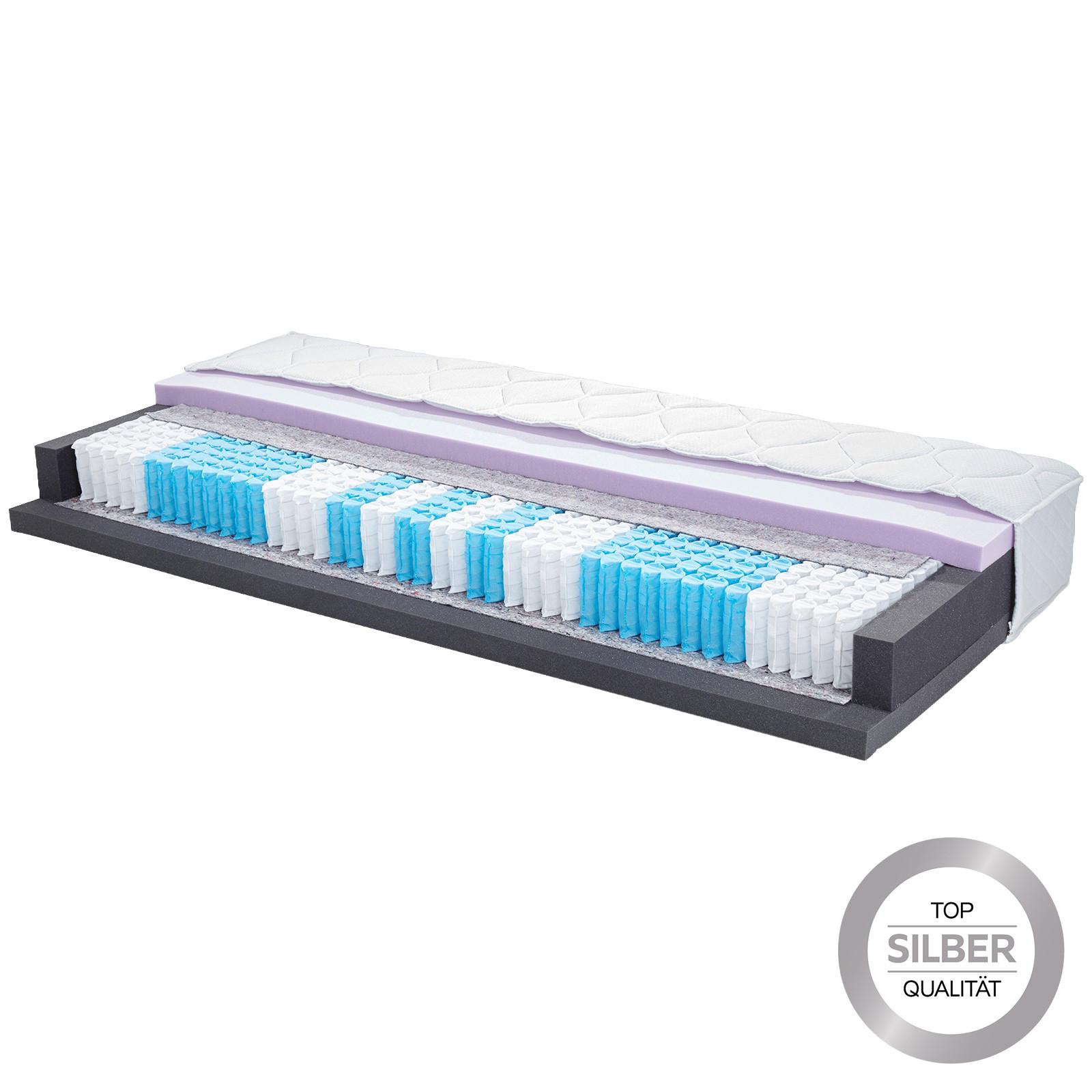 Taschenfederkernmatratze Noxira 120x200cm Mittelfest - Weiß, Textil (120/200cm) - Primatex