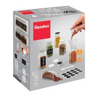 Salz- oder Pfefferstreuer Aus Metall/Glas H: ca. 9,7 cm - Basics (18,7/21,6/9,7cm) - Metaltex