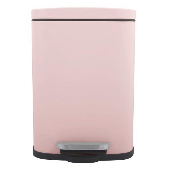 Kosmetikeimer Akira 5L Rosa Metall LBH: 21,4x17,6x30 cm - Hellrosa/Schwarz, Basics, Kunststoff/Metall (21,4/17,6/30cm) - Spirella