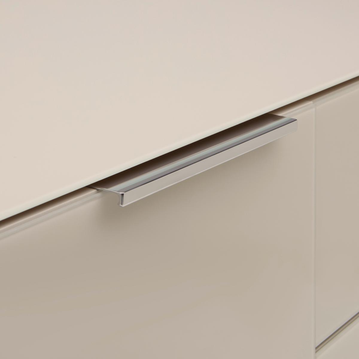 Široká komoda SIENA sklo, kašmír - černá/kašmírová, Moderní, kov/kompozitní dřevo (181/84/40cm) - Premium Living