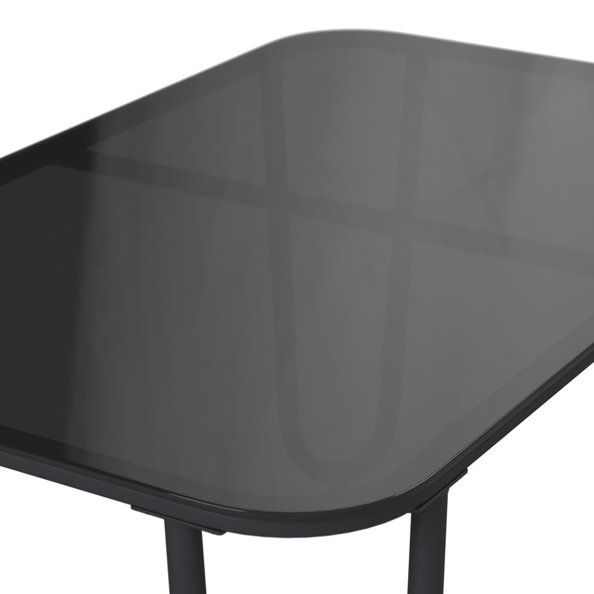 Loungegarnitur Cadiz - Dunkelgrau/Schwarz, MODERN, Glas/Textil - Beldano