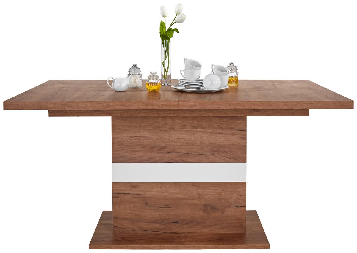 Kihúzható Asztal Avensis New Mdt10 - tölgyfa színű/fehér, Modern, faalapú anyag (160/76/90cm) - Luca Bessoni