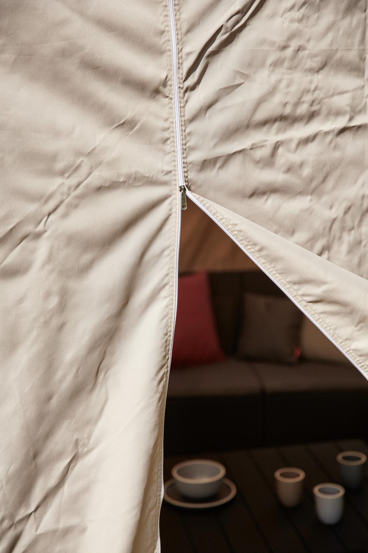 Pavillon L30551 450x300 Cm Seitenteilen + Uv-Beständig - Taupe, KONVENTIONELL, Textil/Metall (450/330/300cm) - Siena Garden