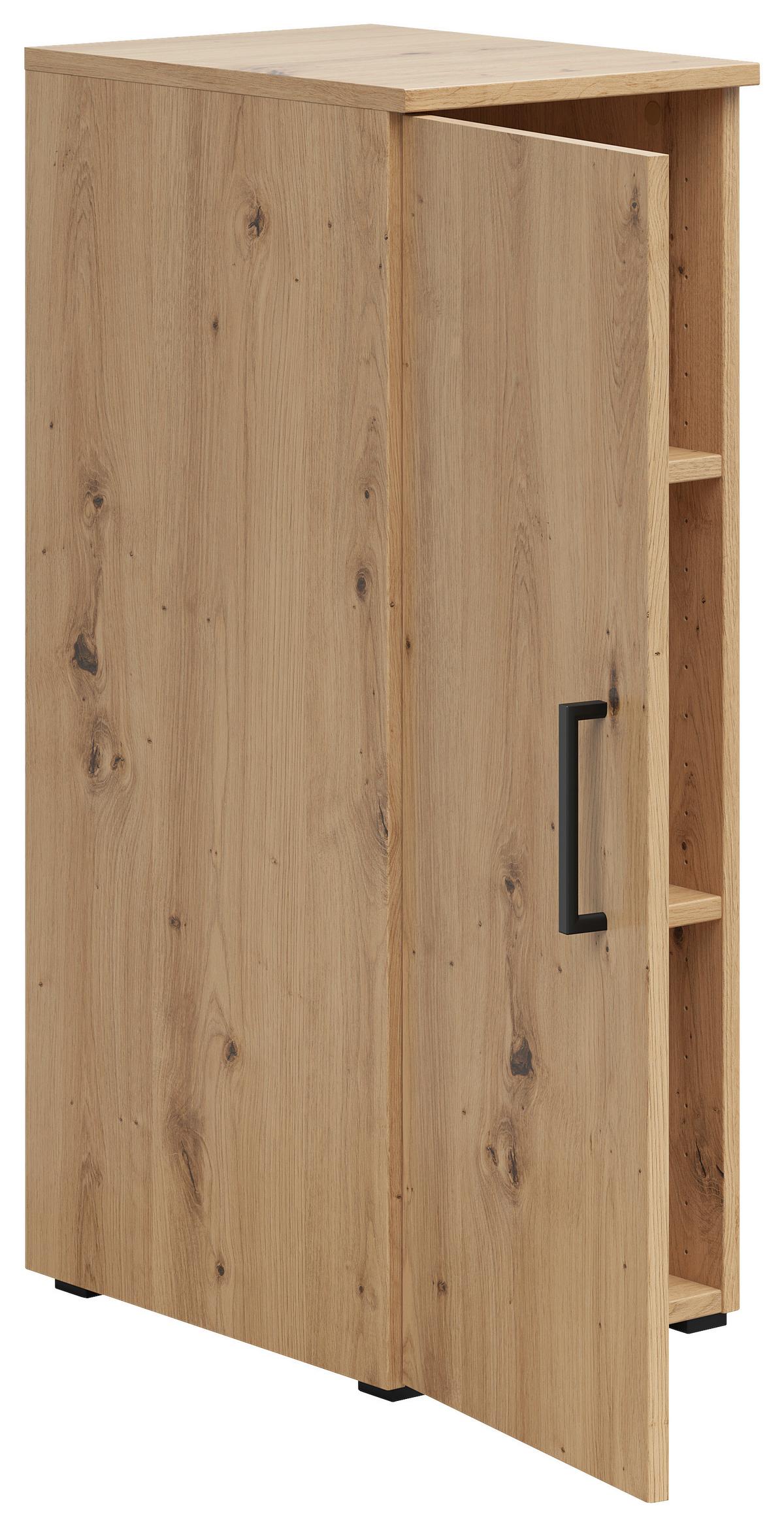 Skriňa MULTISTAURAUM š: 30 cm - čierna/dub artisan, Modern, kompozitné drevo/plast (30/83/40cm)