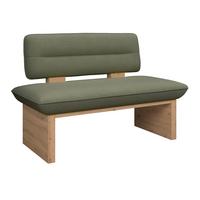Sitzbank Beluna II Webstoff grün, B: 160cm - Eichefarben/Schwarz, KONVENTIONELL, Holzwerkstoff/Textil (160/87/67cm) - James Wood