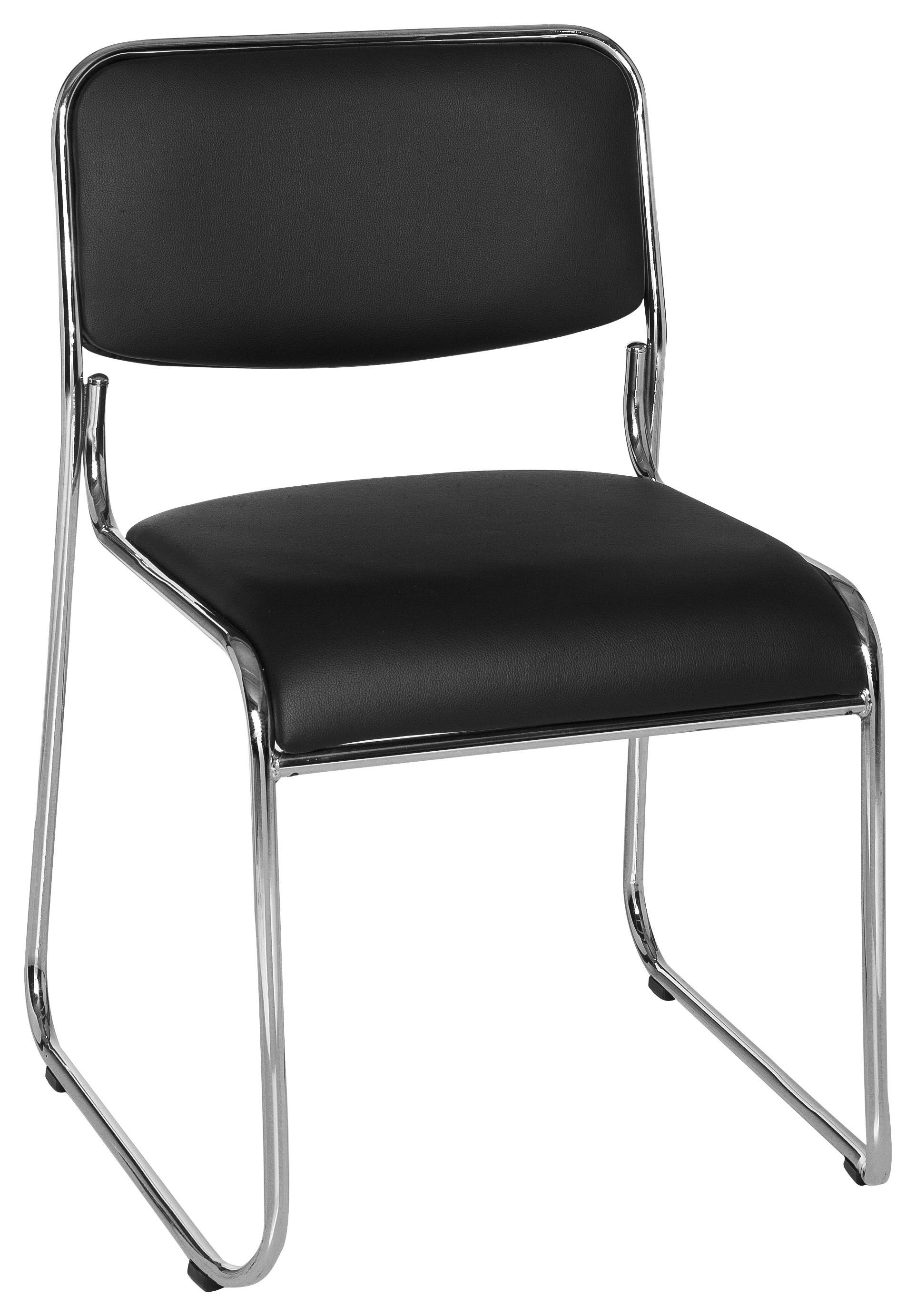 Besucherstuhl Kolta Schwarz - Chromfarben/Schwarz, MODERN, Textil/Metall (41/84/52cm) - MID.YOU