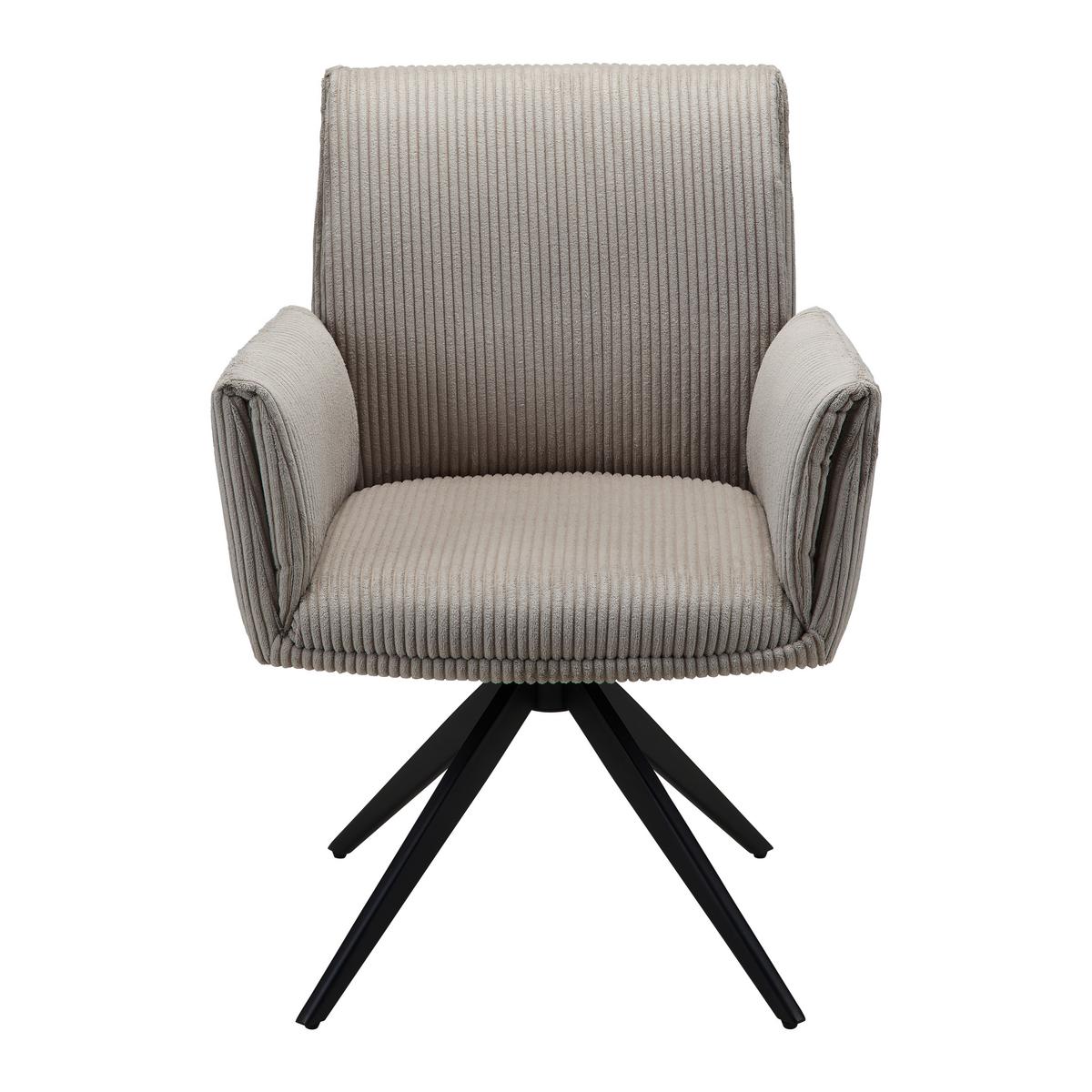 ŽIDLE S PODRUČKAMI ROSALIA - černá/světle šedá, Moderní, kov/dřevo (65/87,5/61,5cm) - Bessagi Home