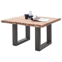 Couchtisch Holz mit Massiver Tischplatte Cartagena, Akazie - Akaziefarben/Nickelfarben, MODERN, Holz/Metall (75/45/75cm)