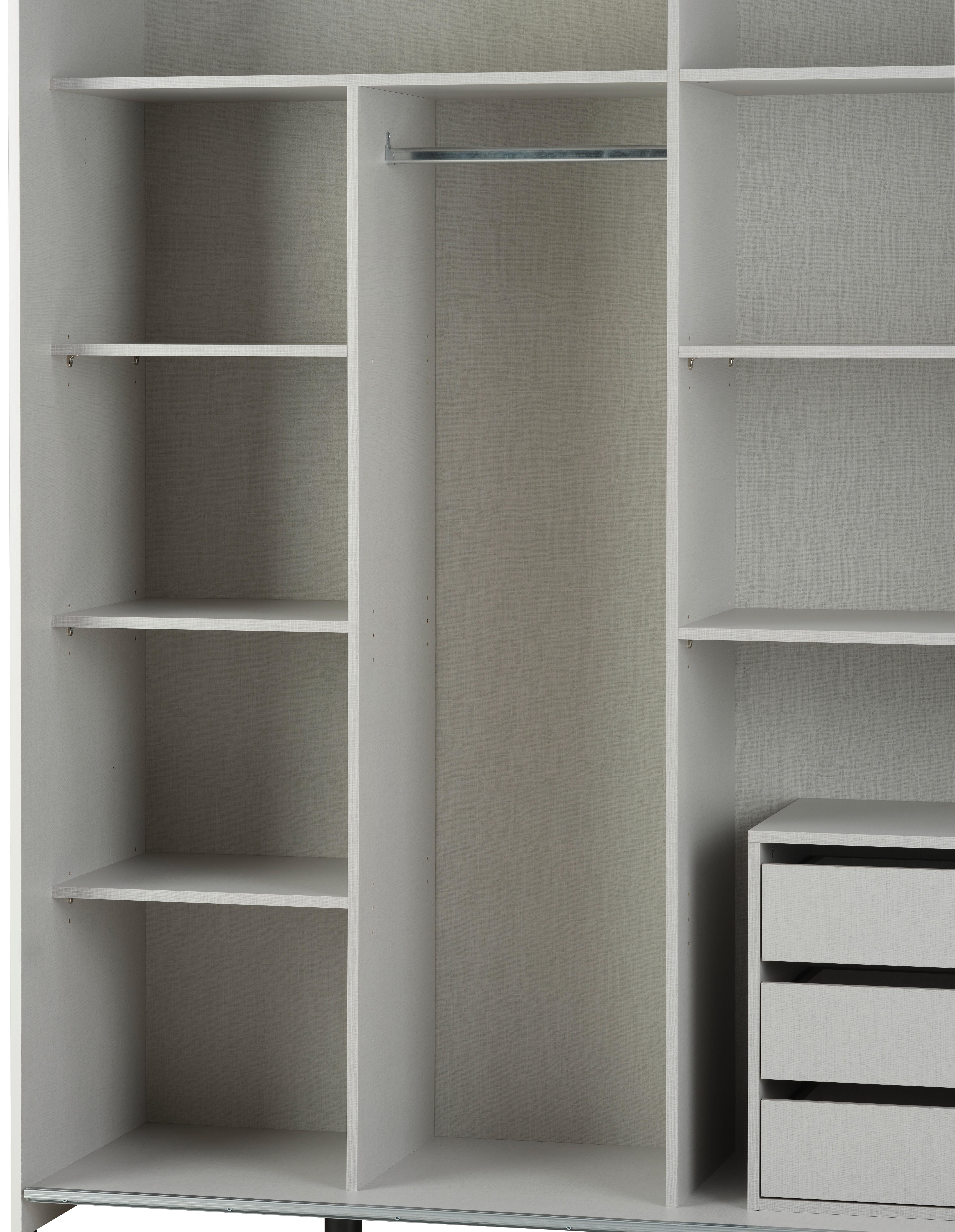 Belső Elosztás Time 83/144cm - szürkésfehér, Basics, faalapú anyag/fém (83/144/41cm) - Best Price