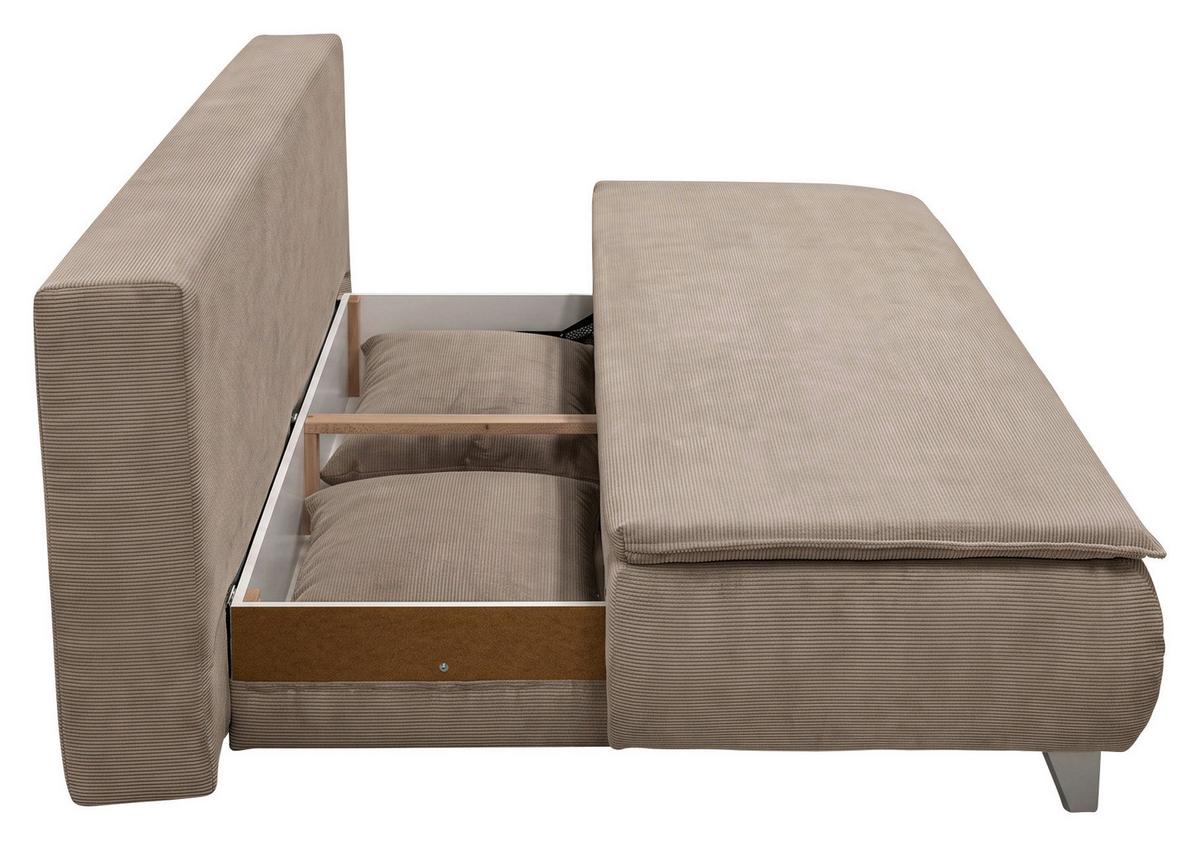Boxspringová pohovka MONA LUX, béžově hnědý manšestr - béžová hnědá, Moderní, textil (208/100/106cm) - Mömax